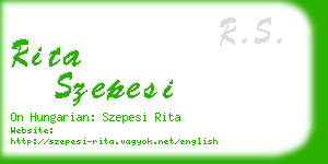 rita szepesi business card